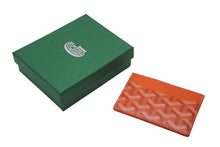 画像をギャラリービューアに読み込む, 新品未使用 GOYARD ゴヤール サンルイ カードケース APM107-01 PVCコーティングキャンバス カーフスキン オレンジ 中古 63606
