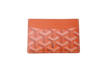 画像をギャラリービューアに読み込む, 新品未使用 GOYARD ゴヤール サンルイ カードケース APM107-01 PVCコーティングキャンバス カーフスキン オレンジ 中古 63606