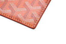 画像をギャラリービューアに読み込む, 新品未使用 GOYARD ゴヤール サンルイ カードケース APM107-01 PVCコーティングキャンバス カーフスキン オレンジ 中古 63606