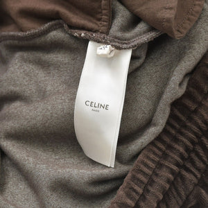 極美品 CELINE セリーヌ ベロア スウェットパンツ 2Z020679I イタリア製 コットン ポリアミド ブラウン サイズXXL 中古 4a006361