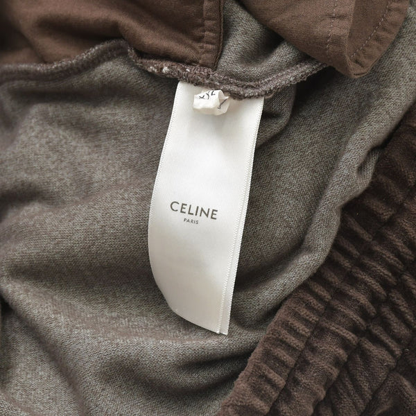 極美品 CELINE セリーヌ ベロア スウェットパンツ 2Z020679I イタリア製 コットン ポリアミド ブラウン サイズXXL 中古 4a006361