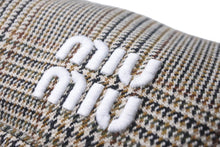 Load image into Gallery viewer, 極美品 miumiu ミュウミュウ プリンス オブ ウェールズチェック ウール ハット ブラウン 5HC075_2F82_F0005 サイズL 中古 63612