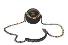 画像をギャラリービューアに読み込む, 極美品 CHANEL シャネル ショルダーバッグ チェーン 19 ココマーク ラムスキン ラウンド型 ブラック ゴールド金具 中古 63626