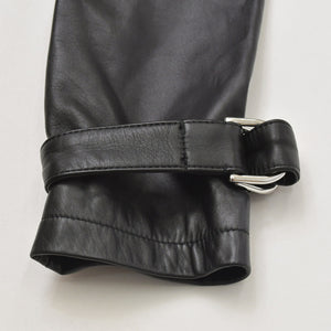 極美品 CELINE セリーヌ ラムスキン オールインワン ジップアップ ツナギ 2G062921D ブラック サイズ42 エディ期 シルバー金具 中古 4a006363