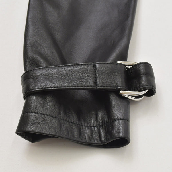 極美品 CELINE セリーヌ ラムスキン オールインワン ジップアップ ツナギ 2G062921D ブラック サイズ42 エディ期 シルバー金具 中古 4a006363