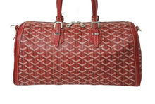 Load image into Gallery viewer, GOYARD ゴヤール クロワジュール 35 ボストンバッグ PIR020071 PVCコーティングキャンバス レッド シルバー金具 美品 中古 63631