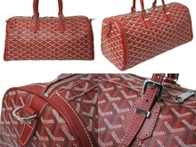 画像をギャラリービューアに読み込む, GOYARD ゴヤール クロワジュール 35 ボストンバッグ PIR020071 PVCコーティングキャンバス レッド シルバー金具 美品 中古 63631