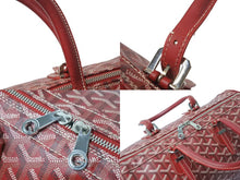 Load image into Gallery viewer, GOYARD ゴヤール クロワジュール 35 ボストンバッグ PIR020071 PVCコーティングキャンバス レッド シルバー金具 美品 中古 63631