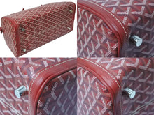 Load image into Gallery viewer, GOYARD ゴヤール クロワジュール 35 ボストンバッグ PIR020071 PVCコーティングキャンバス レッド シルバー金具 美品 中古 63631