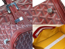 Load image into Gallery viewer, GOYARD ゴヤール クロワジュール 35 ボストンバッグ PIR020071 PVCコーティングキャンバス レッド シルバー金具 美品 中古 63631