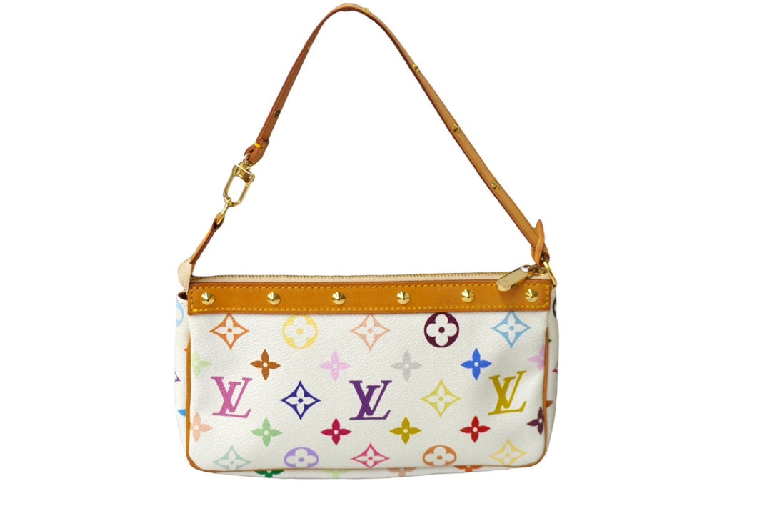極美品 LOUIS VUITTON ルイヴィトン 村上隆 ホワイト ポシェットアクセ