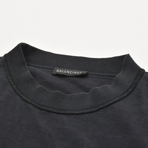 BALENCIAGA バレンシアガ ハイブリッドデザイン ロングスリーブトップス 768710 TNM60 1000 レイヤード ブラック 長袖シャツ 美品 中古 4a006364