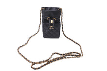 Load image into Gallery viewer, 新品同様 CHANEL シャネル ミニ巾着ショルダーバッグ ミニバッグ ブラック 31番台 ラムスキン ゴールド金具 中古 63640