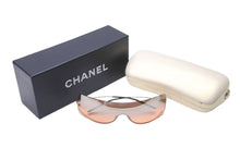 画像をギャラリービューアに読み込む, CHANEL シャネル リムレス シールド パール サングラス オレンジ 4077-H ココマーク アイウェア 小物 眼鏡 ロゴ 美品 中古 63641