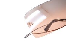 画像をギャラリービューアに読み込む, CHANEL シャネル リムレス シールド パール サングラス オレンジ 4077-H ココマーク アイウェア 小物 眼鏡 ロゴ 美品 中古 63641