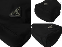 Load image into Gallery viewer, PRADA プラダ 巾着 ポーチ トライアングルロゴ テスート ナイロン ブラック 1NA369 美品 中古 63646