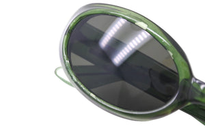 GUCCI グッチ クリア サングラス グリーン ロゴ アイウェア 緑色 眼鏡 小物 51☐20 美品 中古 63648