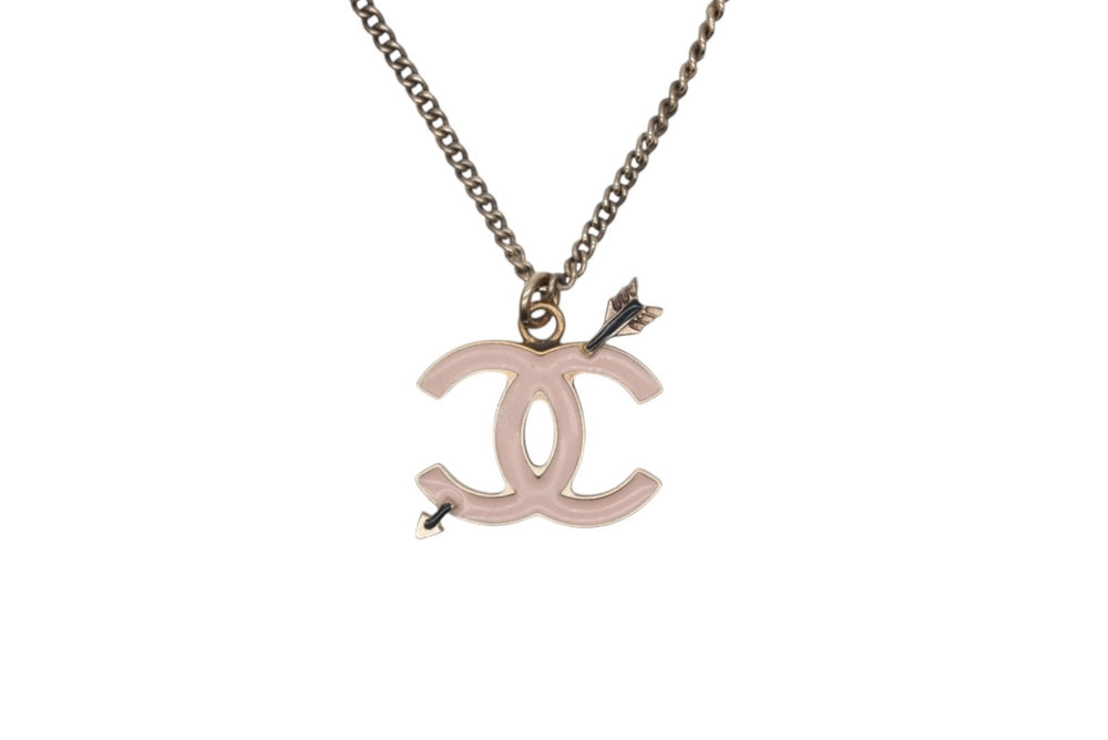 CHANEL シャネル ココマーク ネックレス 重量約7.3g 10P刻印 ゴールド ピンク メタル 美品 中古 63656