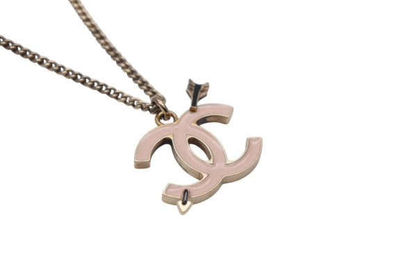 CHANEL シャネル ココマーク ネックレス 重量約7.3g 10P刻印 ゴールド ピンク メタル 美品 中古 63656