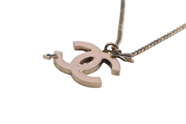 CHANEL シャネル ココマーク ネックレス 重量約7.3g 10P刻印 ゴールド ピンク メタル 美品 中古 63656