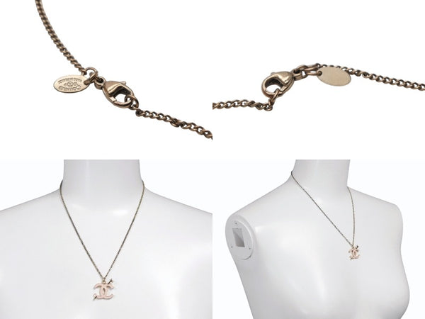 CHANEL シャネル ココマーク ネックレス 重量約7.3g 10P刻印 ゴールド ピンク メタル 美品 中古 63656