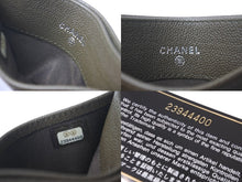 画像をギャラリービューアに読み込む, 未使用 CHANEL シャネル ココマーク カードケース 23番台 キャビアスキン カーキ シルバー金具 中古 63683