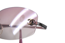 画像をギャラリービューアに読み込む, 極美品 CHANEL シャネル ココマーク サングラス リムレス パープル アイウェア ロゴ 小物 4002 c.124/58 57☐19 130 中古 63685