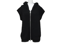 Load image into Gallery viewer, CHROME HEARTS クロムハーツ ニットベスト クロスパッチ カシミヤ フード ノースリーブ JVP シルバー925 サイズSM 美品 中古 63690