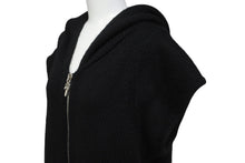 Load image into Gallery viewer, CHROME HEARTS クロムハーツ ニットベスト クロスパッチ カシミヤ フード ノースリーブ JVP シルバー925 サイズSM 美品 中古 63690