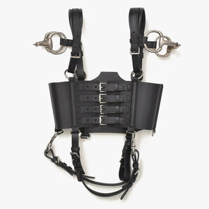 極美品 GUCCI グッチ レザービスチェ ホースビット アレッサンドロミケーレ 2021-22AW Aria ブラック カーフレザー アンティークシルバー金具 中古 4a006370