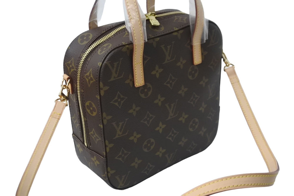 Unused item LOUIS VUITTON 2WAY handbag Spontini M47500 Out of print Monogram Used 63702