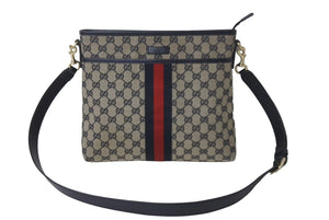 GUCCI グッチ ショルダーバッグ メッセンジャー シェリーライン 388926-KY9PZ GGキャンバス ベージュ 美品 中古 63706