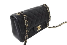 Load image into Gallery viewer, 極美品 CHANEL シャネル 横長 20cm ショルダーバッグ ランダム番台 ミニマトラッセショルダーチェーン ブラック ラムスキン 中古 63710