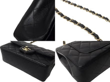 Load image into Gallery viewer, 極美品 CHANEL シャネル 横長 20cm ショルダーバッグ ランダム番台 ミニマトラッセショルダーチェーン ブラック ラムスキン 中古 63710