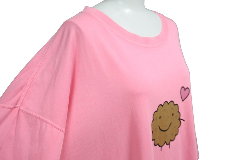 VETEMENTS Cookie Couple Oversized Short Sleeve T-shirt Pink 5871140 Size U Good Condition Used 63711