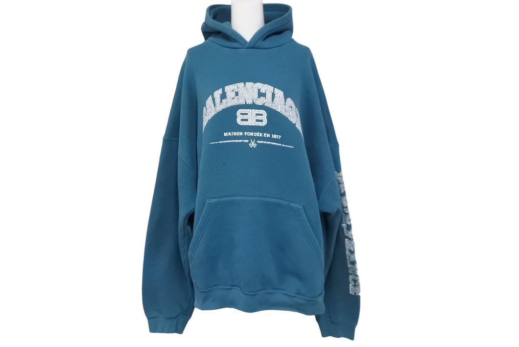 BALENCIAGA バレンシアガ ワイドフィットプルオーバーパーカー サイズ3 グリーン 674986 TLVJ2 美品 中古 63712