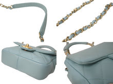 Load image into Gallery viewer, CHANEL シャネル マトラッセ18 トップハンドル チェーンショルダーバッグ 29番台 ライトブルー ゴールド金具 美品 中古 63720