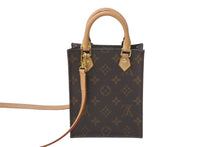 画像をギャラリービューアに読み込む, 極美品 LOUIS VUITTON ルイヴィトン ショルダーバッグ M81295 プティットサックプラ モノグラム ブラウン ゴールド金具 中古 63725