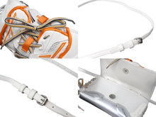 画像をギャラリービューアに読み込む, 極美品 BALENCIAGA バレンシアガ スニーカーヘッドフォンホルダー ショルダーバッグ ファブリック ホワイト オレンジ 中古 63732