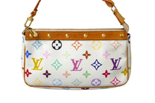 画像をギャラリービューアに読み込む, LOUIS VUITTON ルイヴィトン 村上隆 ポシェットアクセソワール スト付き マルチカラー ホワイト M92649 美品 中古 63740