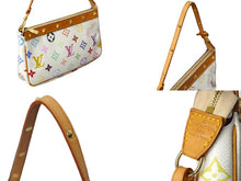 画像をギャラリービューアに読み込む, LOUIS VUITTON ルイヴィトン 村上隆 ポシェットアクセソワール スト付き マルチカラー ホワイト M92649 美品 中古 63740