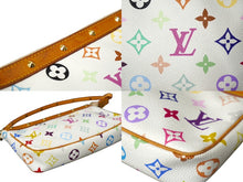 画像をギャラリービューアに読み込む, LOUIS VUITTON ルイヴィトン 村上隆 ポシェットアクセソワール スト付き マルチカラー ホワイト M92649 美品 中古 63740