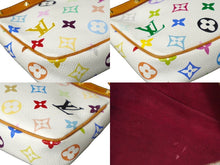 画像をギャラリービューアに読み込む, LOUIS VUITTON ルイヴィトン 村上隆 ポシェットアクセソワール スト付き マルチカラー ホワイト M92649 美品 中古 63740