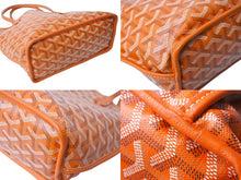 Load image into Gallery viewer, 極美品 GOYARD ゴヤール ハンドバッグ アンジュ ミニポーチ付き リバーシブル オレンジ ヘリンボーン柄 PVC レザー 中古 63742