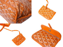 Load image into Gallery viewer, 極美品 GOYARD ゴヤール ハンドバッグ アンジュ ミニポーチ付き リバーシブル オレンジ ヘリンボーン柄 PVC レザー 中古 63742