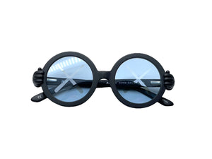 New and unused KAWS x SONS+DAUGHTERS Sunglasses Glasses for Kids Round 41-18-120 Plastic Black Used 63777