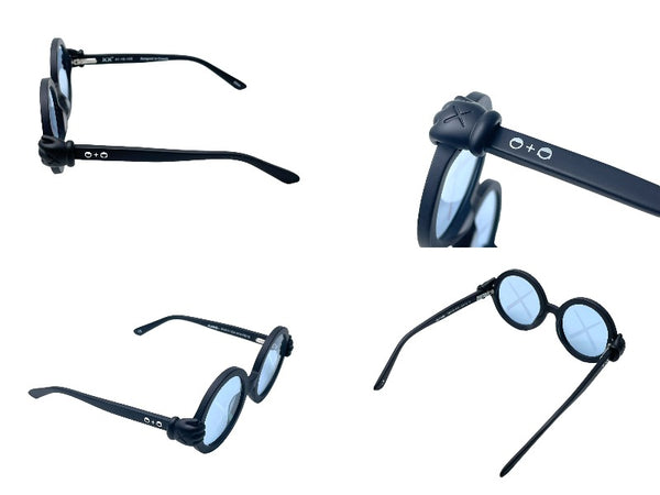 New and unused KAWS x SONS+DAUGHTERS Sunglasses Glasses for Kids Round 41-18-120 Plastic Black Used 63777