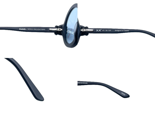 New and unused KAWS x SONS+DAUGHTERS Sunglasses Glasses for Kids Round 41-18-120 Plastic Black Used 63777