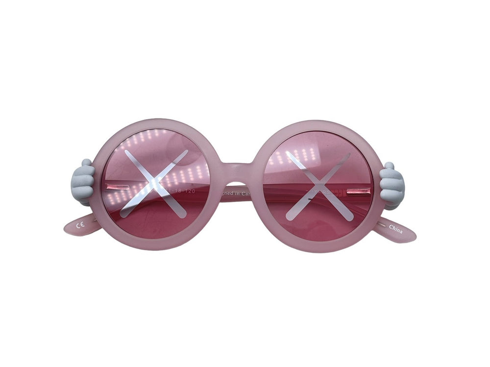 New, unused item KAWS x SONS+DAUGHTERS Sunglasses Glasses Kids Round 41-18-120 Plastic Pink Used 63778