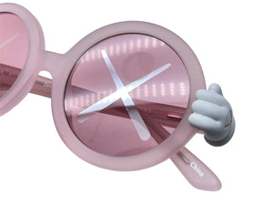 New, unused item KAWS x SONS+DAUGHTERS Sunglasses Glasses Kids Round 41-18-120 Plastic Pink Used 63778